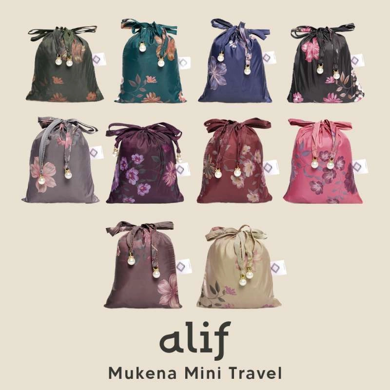 Product image ALIF MUKENA MINI MOTIF PARASUT PREMIUM KOREA TRAVEL - GREEN CARNATION ( MKN-P04-001 ) all variant all variant